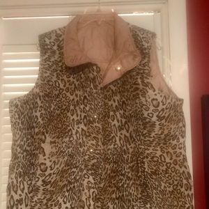 Leopard Print/Gold reversible vest
